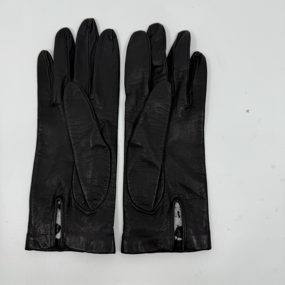 Unworn ,Vintage Black Fine Buttersoft Kidskin Gloves, Barnier, Made in France - Picture 2 of 7